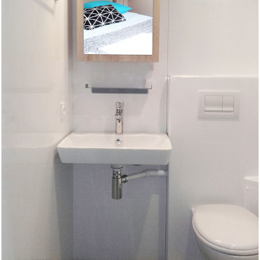 Contemporary bathroom - CESA - BAUDET SA - polyester / for student housing / precast