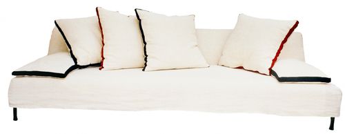 Contemporary sofa - VIZIR - CARAVANE - fabric / white / 3-seater