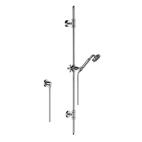Wall-mounted shower column - 16 532 - HORUS - classic / with hand shower / with rail