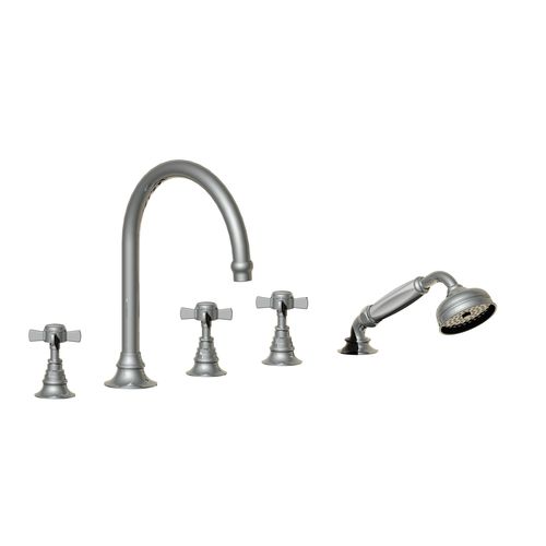 Double-handle shower mixer tap - 28.467 - HORUS - for bathtub / deck mounted / chromed metal