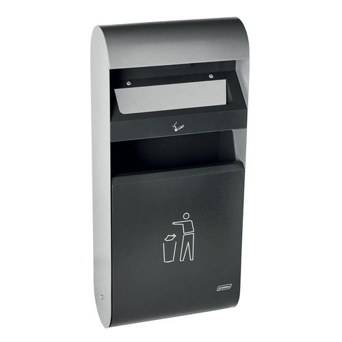 Public trash can - JVD - galvanised steel / stainless steel / with built-in ashtray