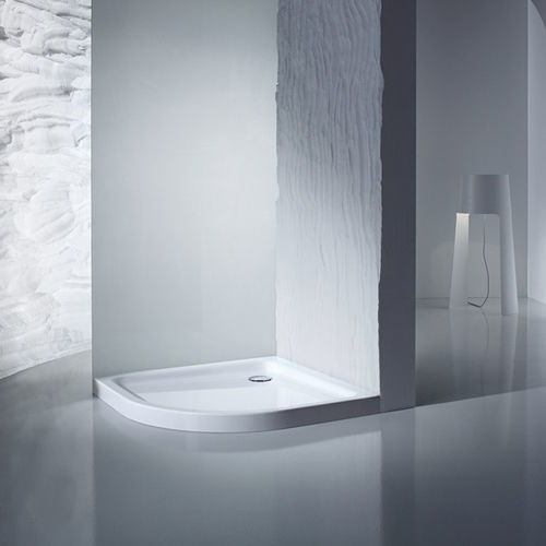 Corner shower base - ARRONDO - Kaldewei - above floor / enameled metal / custom-made