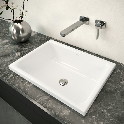 Semi-recessed washbasin - CAYONO S - Kaldewei - enameled metal / steel / custom