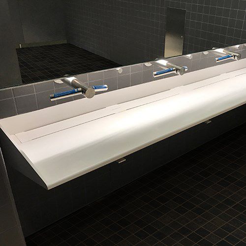 Wall-mounted washbasin - WEDGE™ : 9160 - Neo-Metro - stainless steel / Solid Surface / multiple