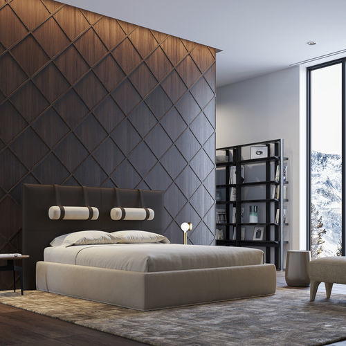 Double bed - 5800 TUBE - Vibieffe - contemporary / wooden / fabric