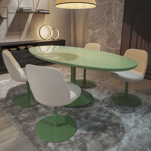 Contemporary dining table - 4150_TWIST - Vibieffe - viscose / round / oval