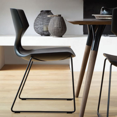 Contemporary chair - QUO  - TONON - indoor / leather / fabric