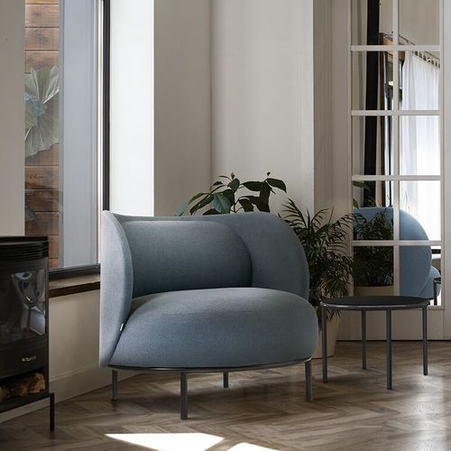 Contemporary armchair - Metiz - TONON - fabric / blue / 4-legged