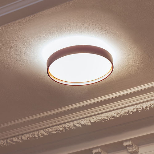 Contemporary ceiling light - ALINA - MILAN ILUMINACION - round / stainless steel / PMMA
