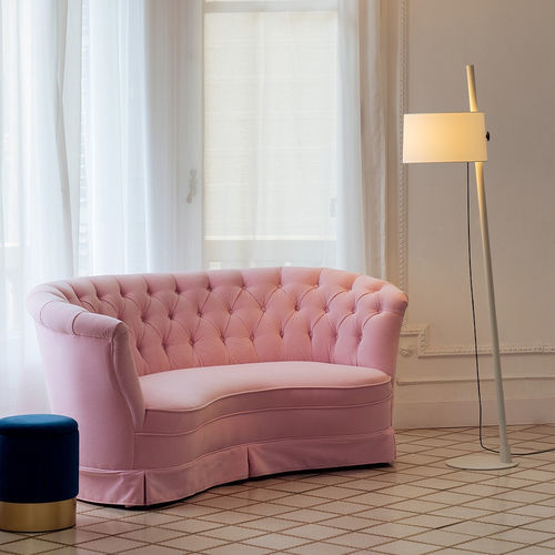Floor-standing lamp - LINOOD - MILAN ILUMINACION - linen / oak / varnished wood