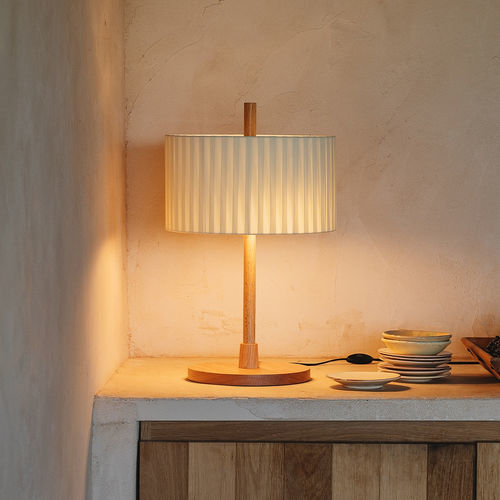 Linen lamp - LINOOD - MILAN ILUMINACION - table / oak / varnished wood