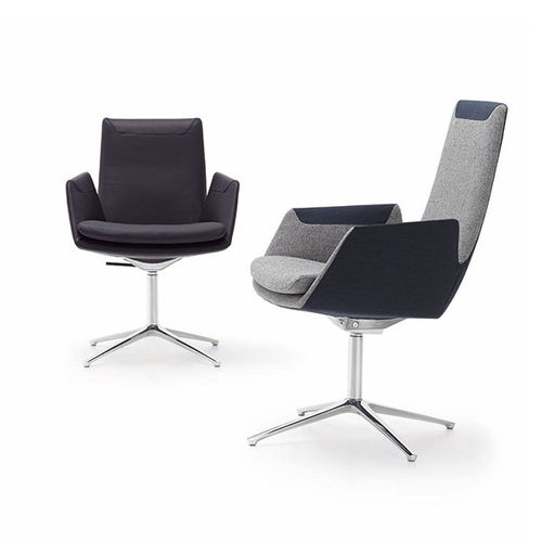 Contemporary office armchair - CORDIA - COR - fabric / leather / metal