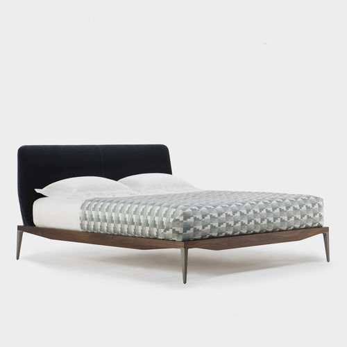 King size bed - BRETTON - DE LA ESPADA - queen size / contemporary / with upholstered headboard