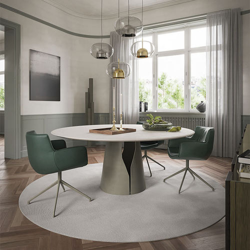 Contemporary dining table - GIANO  - Cattelan Italia - oak / walnut / glass