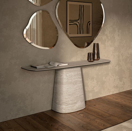 Contemporary sideboard table - RADO - Cattelan Italia - ceramic / ceramic base / D-shape