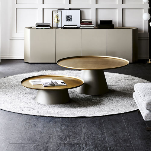 Contemporary coffee table - AMERIGO - Cattelan Italia - steel / lacquered metal steel base / round