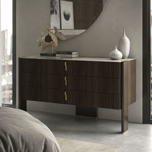 Contemporary chest of drawers - JULIAN - Cattelan Italia - lacquered wood / oak / walnut
