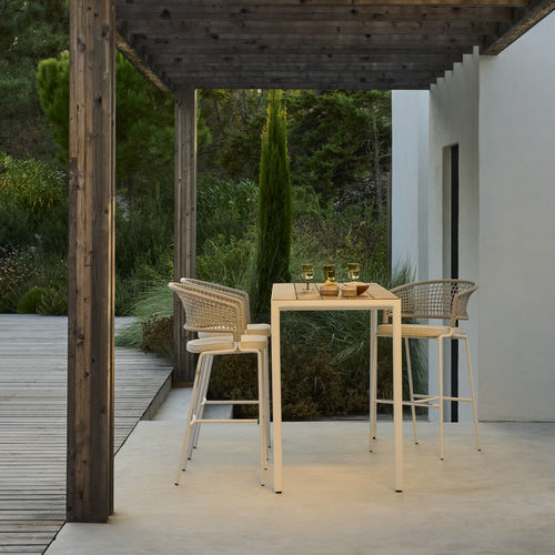 Design bar chair - CTR - Tribù - outdoor / fabric / rope