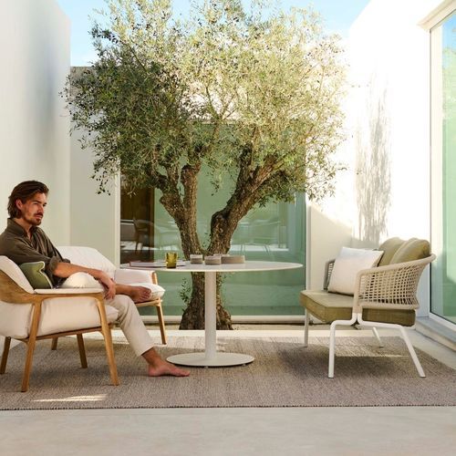 Contemporary sofa - CTR - Tribù - garden / fabric / with armrests