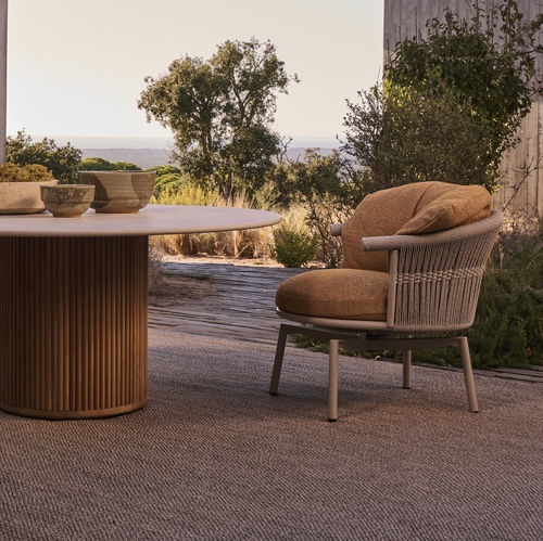 Contemporary lounge chair - CESTA - Tribù - fabric / Canax® / aluminum