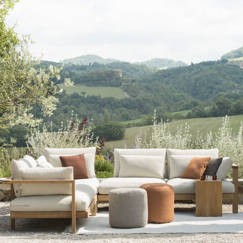 Contemporary pouf - Tribù - fabric / round / weatherproof