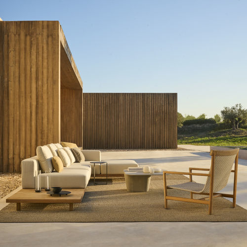 Contemporary coffee table - TAO - Tribù - concrete / concrete base / square