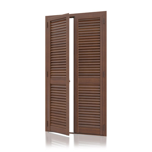 Swing shutter - STORIKA : FIXED - KIKAU - jalousie / aluminum / wood look