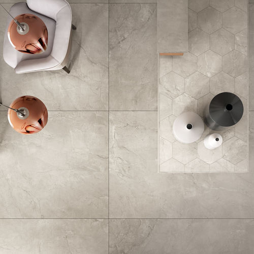 Porcelain stoneware tile - ELEMENTS LUX : SILVER GREY - CERAMICHE KEOPE - high-gloss / indoor / wall