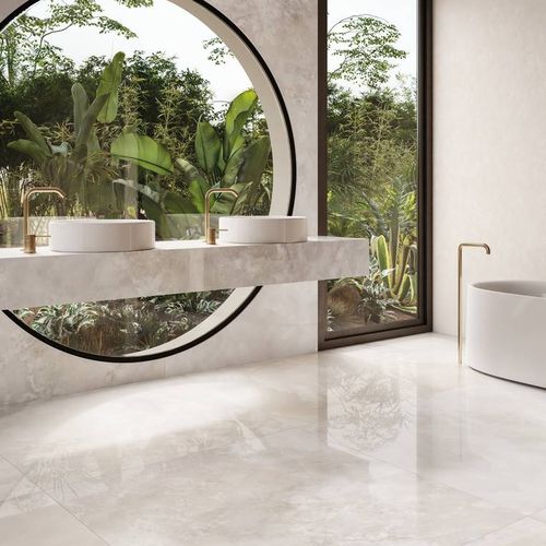 Porcelain stoneware tile - ONICE : PEARL - CERAMICHE KEOPE - high-gloss / indoor / bathroom
