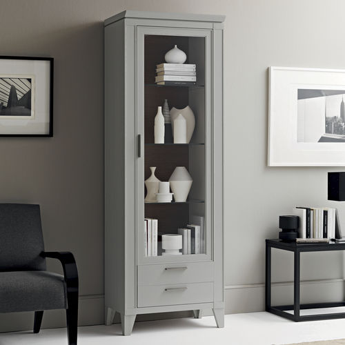 Traditional display case - ABELIA - LE FABLIER - with legs / glass / walnut