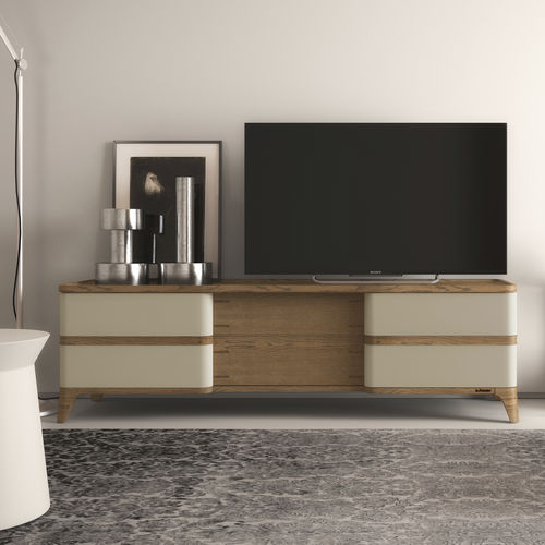 Contemporary TV cabinet - DAFNE - LE FABLIER - oak / lacquered wood / ash