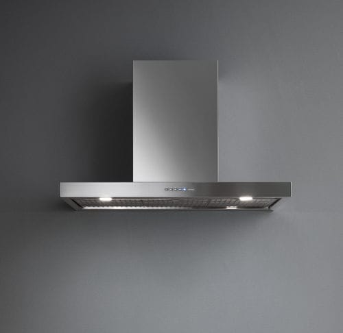 Wall-mounted range hood - PLANE NRS - falmec - island / with built-in lighting / low-noise