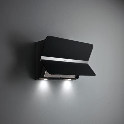 Wall-mounted range hood - DESIGN : FLIPPER - falmec - with built-in lighting / original design / black