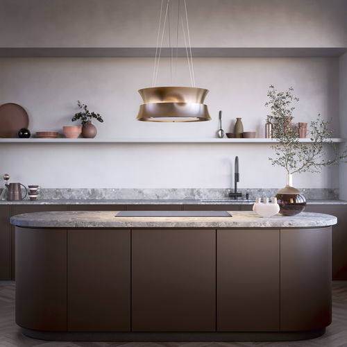 Island range hood - DAMA - falmec - ductless / with built-in lighting / original design