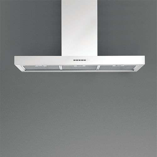 Wall-mounted range hood - WHITE: PLANE  - falmec - island / with built-in lighting