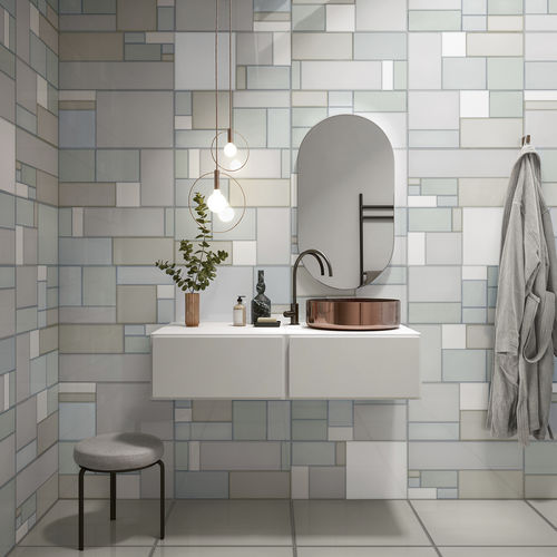 Porcelain stoneware tile - VETRI PIET  - CERAMICHE REFIN - high-gloss / indoor / bathroom
