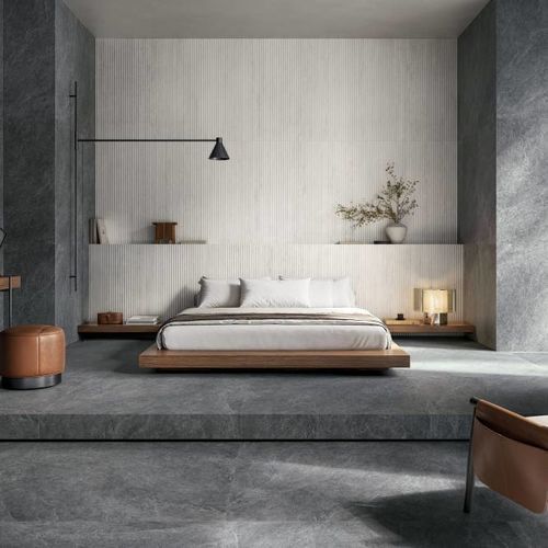 Porcelain stoneware tile - ERAS BLACK - CERAMICHE REFIN - matte / indoor / living room