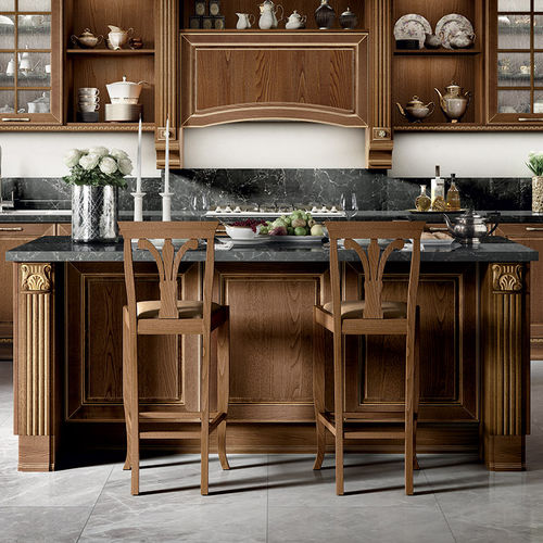Traditional bar chair - SGA09 - STOSA CUCINE - kitchen / fabric / wood