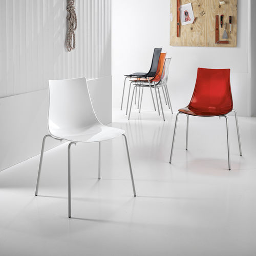 Contemporary chair - LUCE - STOSA CUCINE - kitchen / polymer / painted metal base