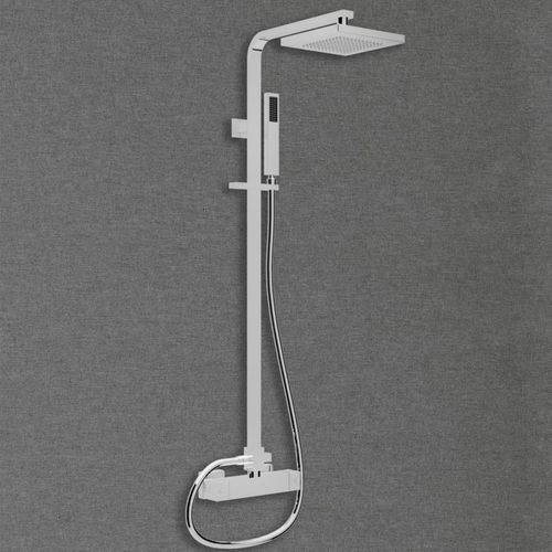 Steel shower column - STRIPE - Megius SpA - wall-mounted / contemporary / with hand shower