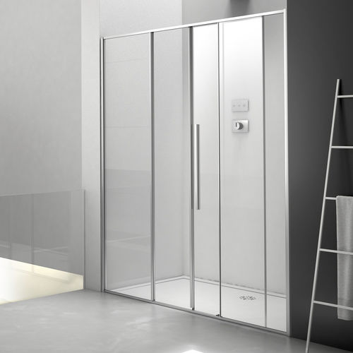 Glass shower enclosure - ZEN PCS - Megius SpA - aluminum / with sliding door / rectangular