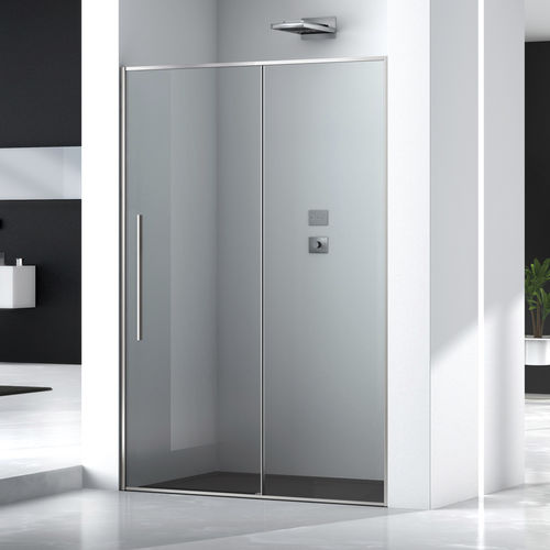 Glass shower enclosure - ZEN P1S - Megius SpA - aluminum / stainless steel / with sliding door
