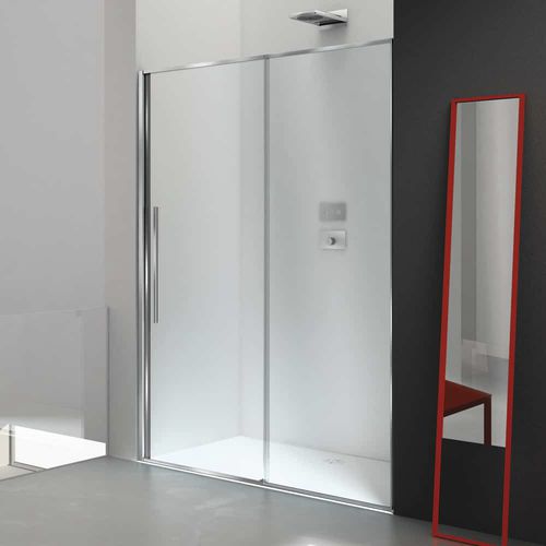 Glass shower enclosure - ZEN XL - Megius SpA - aluminum / with sliding door / for alcoves