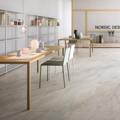 Outdoor tile - STONEWORK : QUARZITE BIANCA - CERAMICHE SUPERGRES - garden / poolside / floor