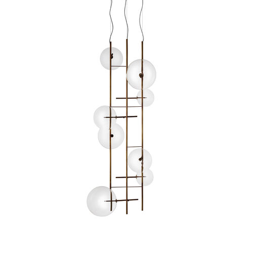 Pendant lamp - BOLLE TELA - Gallotti&Radice - brass / blown glass / contemporary