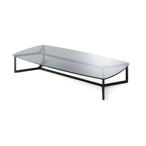 Contemporary coffee table - RAJ 6 - Gallotti&Radice - tempered glass / stainless steel base / lacquered metal base