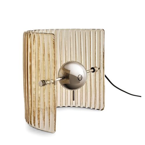 Table lamp - BONFIRE STRIPES - Gallotti&Radice - chrome / glass / contemporary