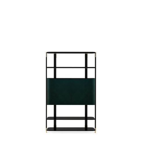 Free-standing bookcase - SYIL - Gallotti&Radice - contemporary / ash / glass