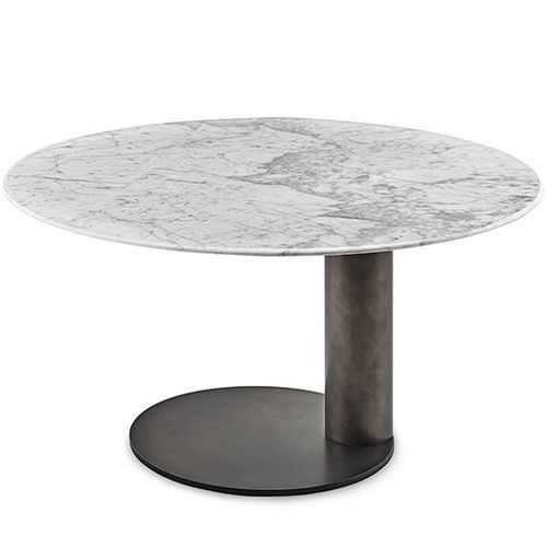 Contemporary table - OTO MEDIUM - Gallotti&Radice - marble / lacquered metal base / round