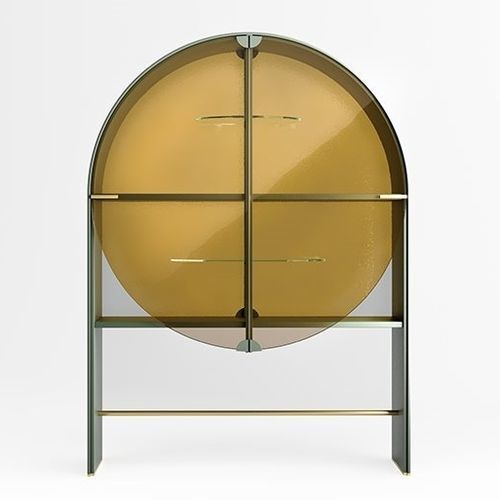 Contemporary display case - SODA - Gallotti&Radice - with long legs / glass / wooden
